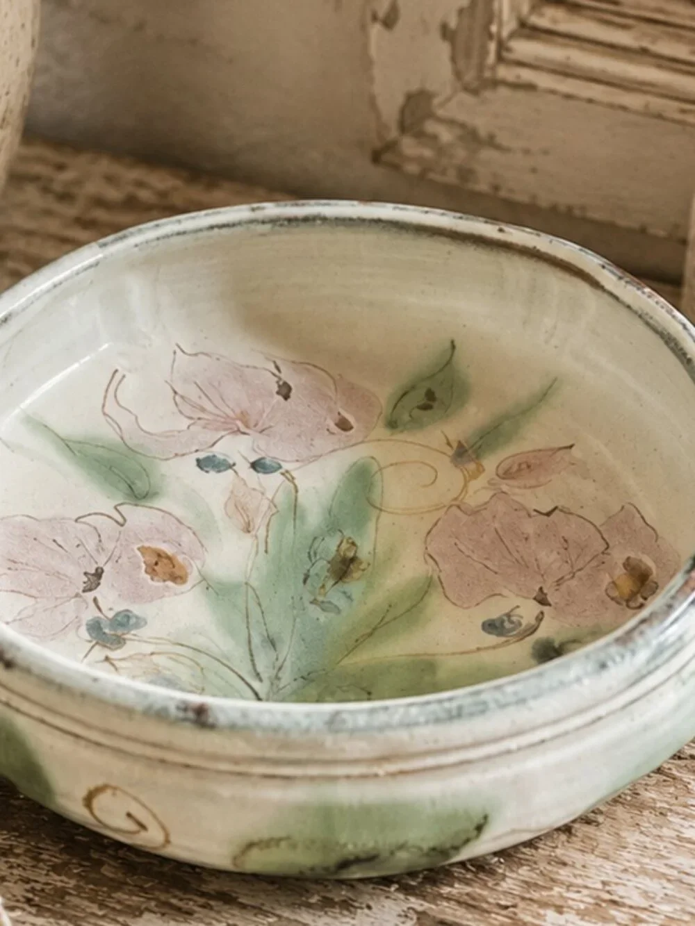 Vintage Signed Oversized Artisan Hand-Painted French Provence Art Pottery Bowl